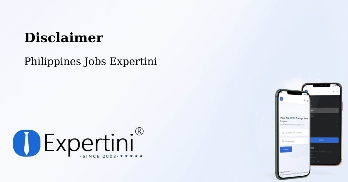 Disclaimer – Cavite - Philippines Jobs Expertini